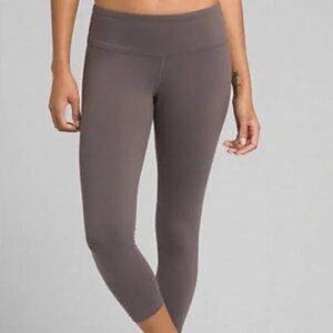 Prana Leggings Womens Capri Deep Mauve Gray Athletic Athleisure Gym Yoga Size S